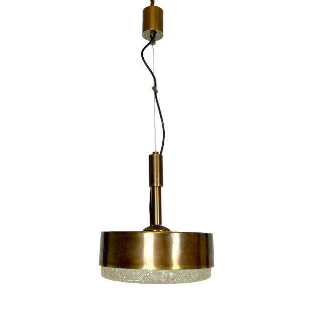 Mid-Century Brass Pendant Light from Stilnovo, 1950s For Sale