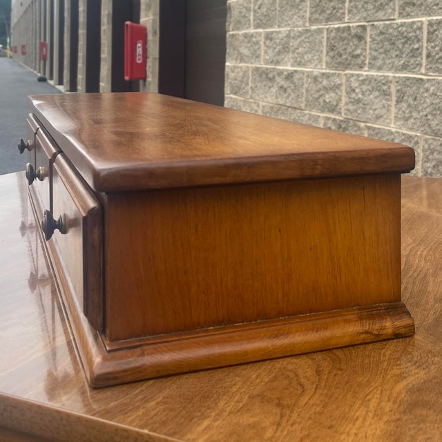Camel Vintage Cushman Colonial Solid Maple 2 Drawer Dresser Topper or Jewelry Box For Sale - Image 8 of 12