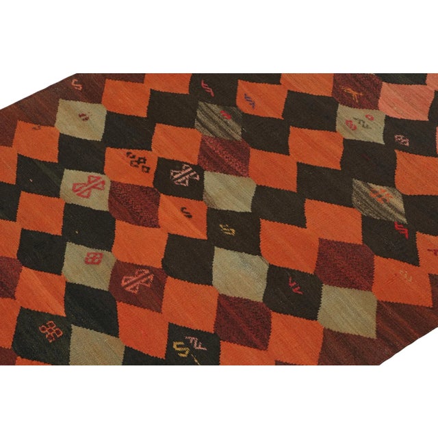 This vintage 4x5 Persian Kilim is a tribal Karadagh rug — named after the mountainous region known for its fabulous works....