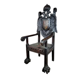 18th Century Carved Chair with Holy Roman Empire Coat of Arms