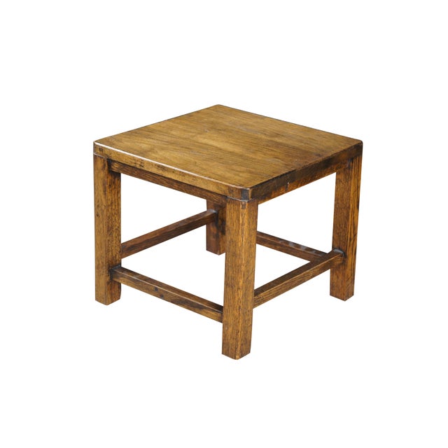 Arts & Crafts Antique 1920s Mission Arts & Crafts Oak Stool Side Table Plant Sculpture Stand For Sale - Image 3 of 8