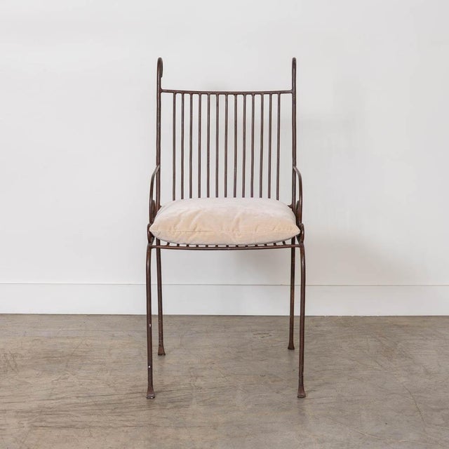 1940s French Wrought Iron Scroll Side Chair For Sale - Image 4 of 14