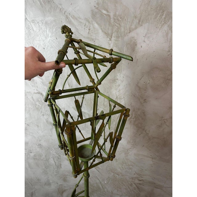 Vintage Bamboo Lantern, 1950s For Sale - Image 9 of 11