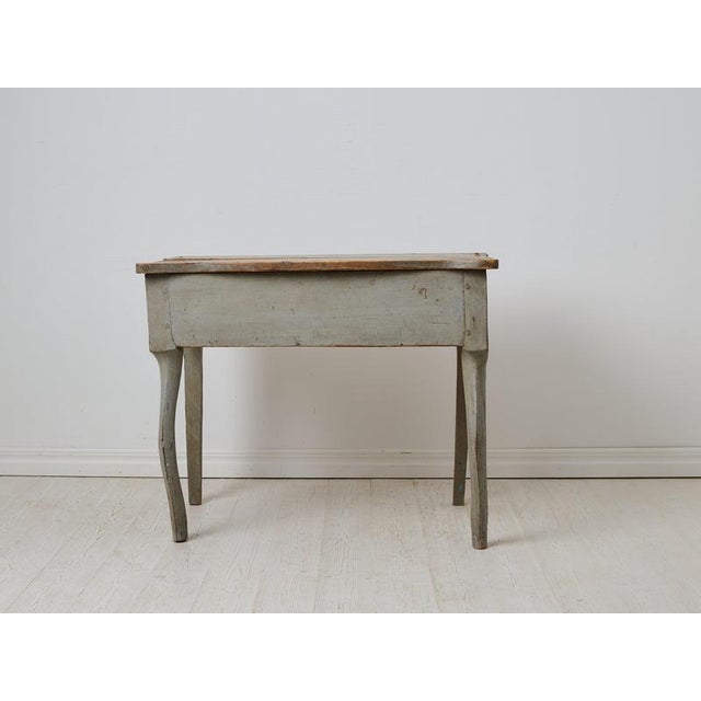 Antique Rococo Style Folk Art Console Table with Storage in Pine, Sweden For Sale - Image 3 of 12