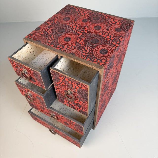 Japanese Chiyogami Drawer Cabinet, 1940s For Sale - Image 6 of 13