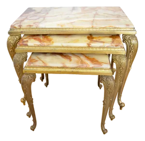 Hollywood Regency Nesting Tables in the style of Maison Jansen, 1960s, Set of 3