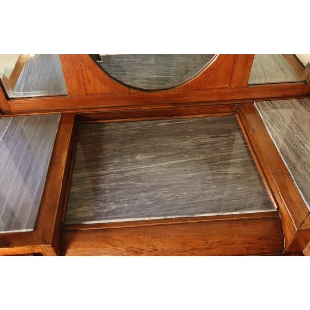 Mahogany & Marble Chest of Drawers with Mirror, 1900s For Sale - Image 16 of 18