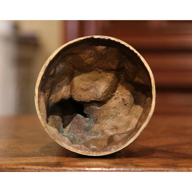 Metal Mid-19th Century French Patinated Bronze Sculpture Composition "The Kiss" For Sale - Image 7 of 8