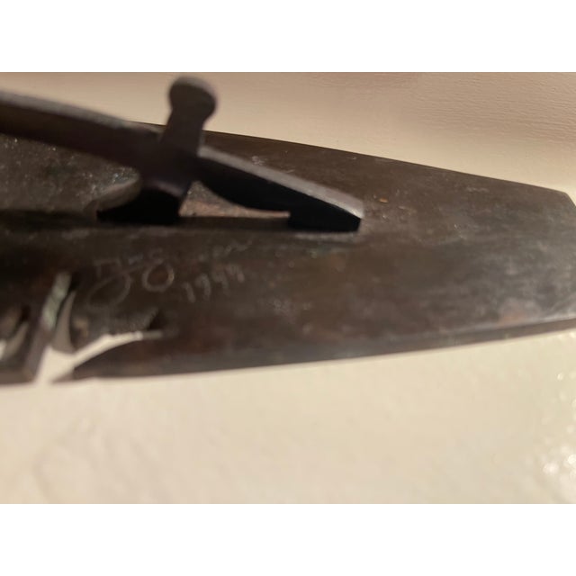 1970s Spectacular Brutalist Industrial Style Iron Menorah Candleabra Signed B W Geller For Sale In Santa Fe - Image 6 of 6