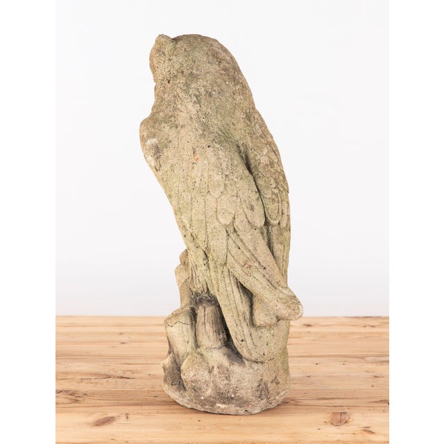 American Vintage Stone Horned Owl Garden Ornament, Usa Mid 20th C. For Sale - Image 3 of 14