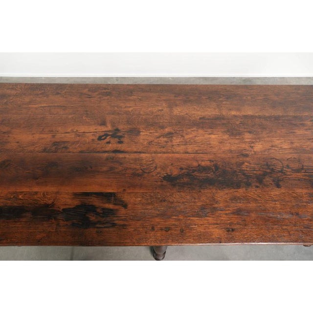 Brown Early 19th Century English Oak Farmhouse Dining Table For Sale - Image 8 of 14