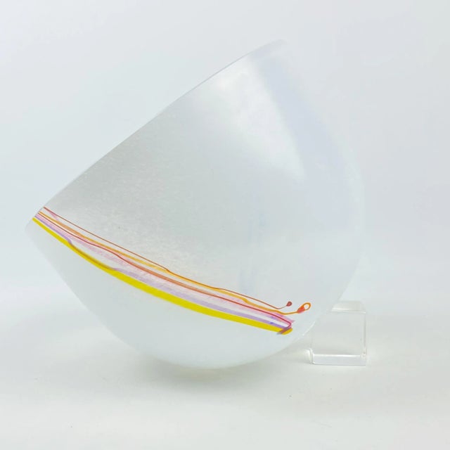 Large Bertil Vallien Kosta Boda Swedish Art Glass Bowl For Sale - Image 10 of 13