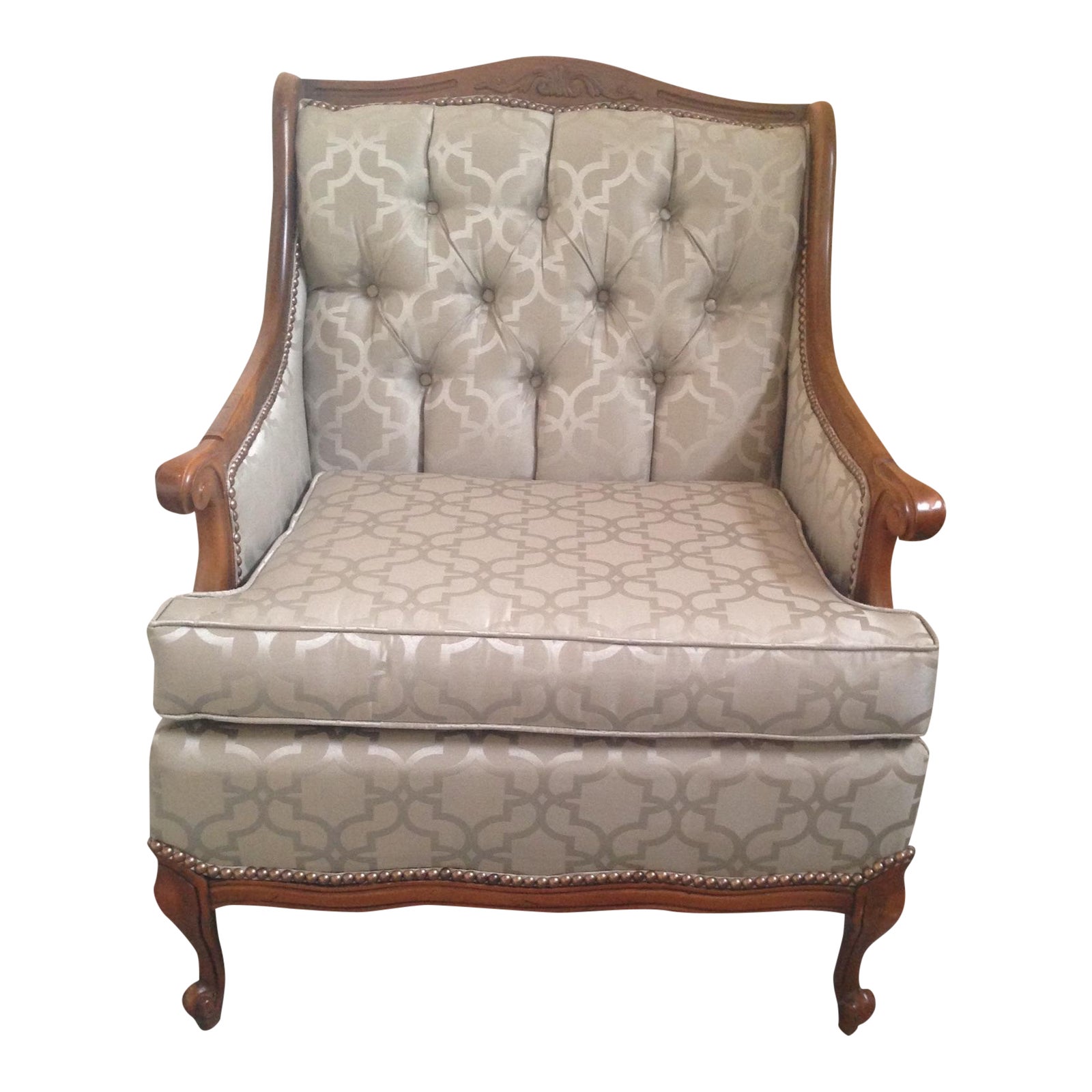 Antique Reupholstered Queen Anne Accent Chair Chairish