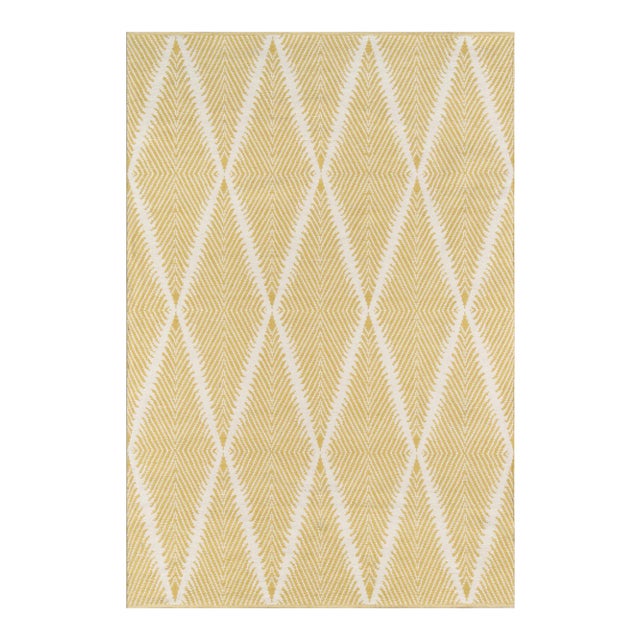 Erin Gates by Momeni River Beacon Citron Indoor/Outdoor Hand Woven Area Rug - 7′6″ × 9′6″ For Sale