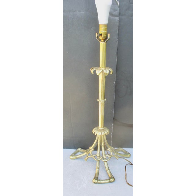 Metal 1970s Cailar Bayard Bronze Faux Bamboo Table Lamp For Sale - Image 7 of 13