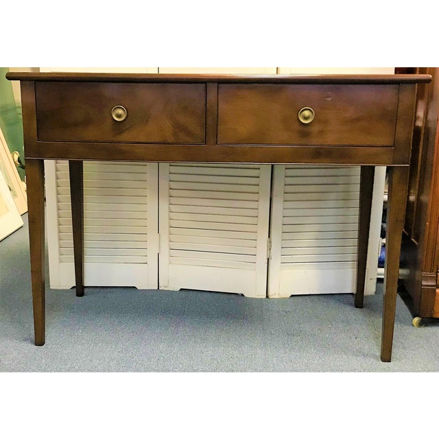 19th Century Traditional Kittinger Mahogany 2 Drawer Console Table