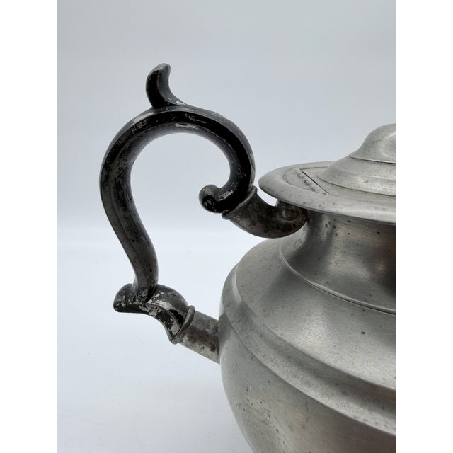 Antique American Britannia Teapot by R. Gleason, Dorchester, Ma, Circa 1840s For Sale - Image 4 of 14