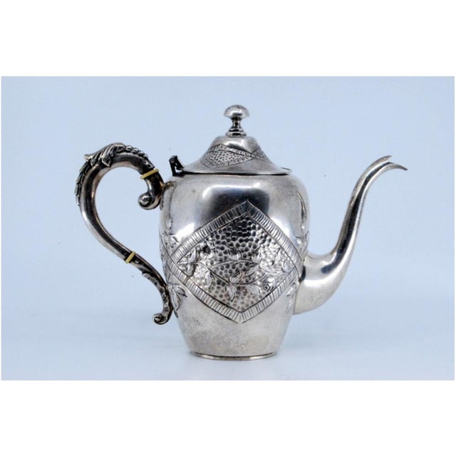 Silver Kettle with Reliefs and Removable Lid For Sale - Image 11 of 11