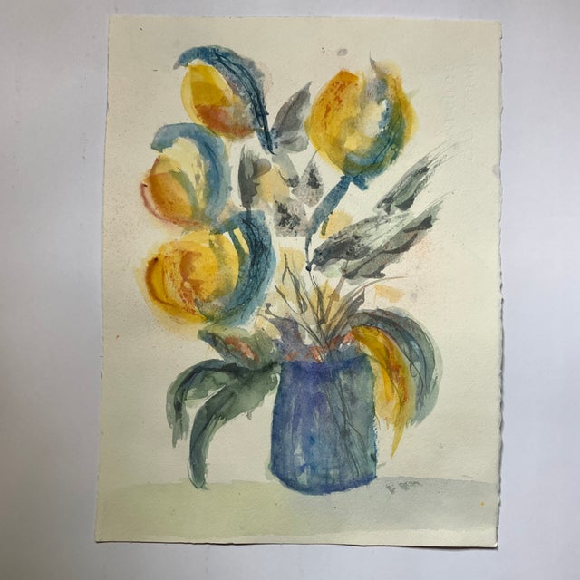 Original approx 11 x 15 watercolor painting on heavy paper unsigned unframed