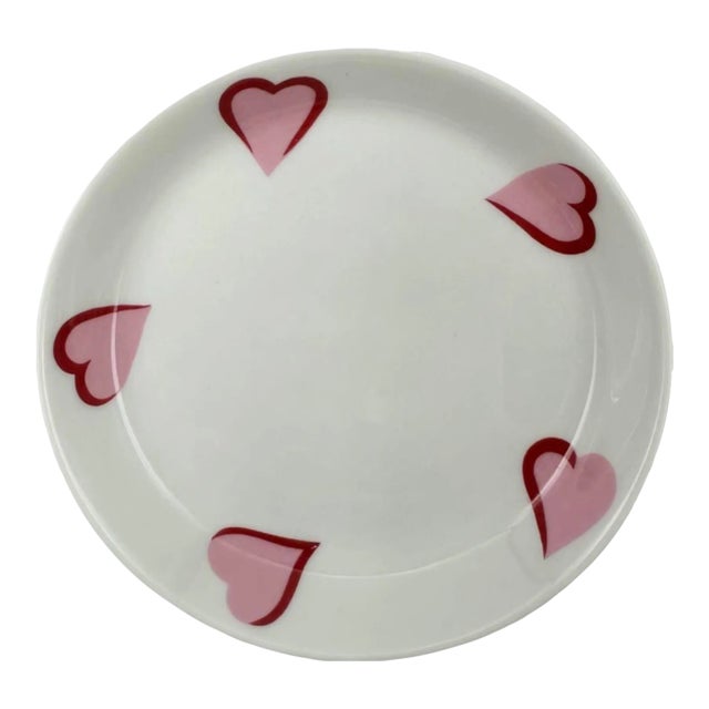 Mid 20th Century D. Porthault Paris Les Coeurs Pink Hearts Trinket Dish Bowl Porcelain Limoges For Sale