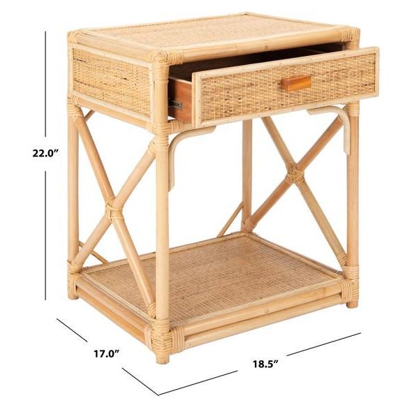 Bali 1 Draw 1 Shelf Nightstand - Natural For Sale In Philadelphia - Image 6 of 12