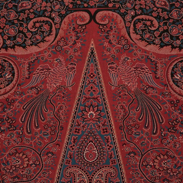Not Yet Made - Made To Order SAMPLE - Schumacher Colmery Paisley Panel Fabric In Rouge For Sale - Image 5 of 6