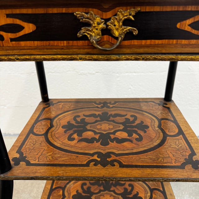 Brown Napoleon III Side Table in Precious Wood Marquetry, France, 1800s For Sale - Image 8 of 14