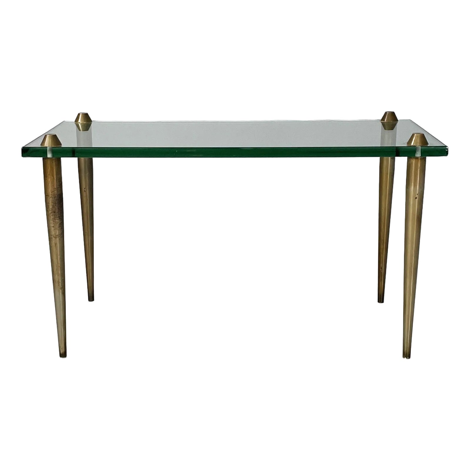 Italian Mid-Century Modern Rectangular Coffe Table in Glass and Brass ...