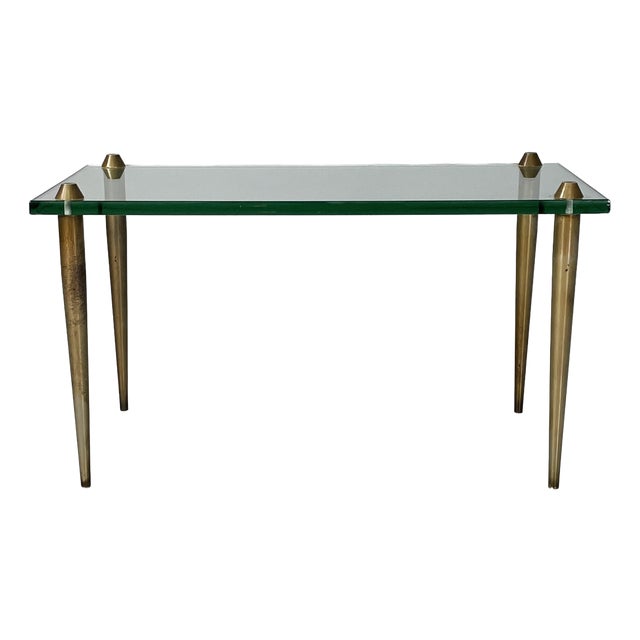 Italian Mid-Century Modern Rectangular Coffe Table in Glass and Brass, 1950s For Sale