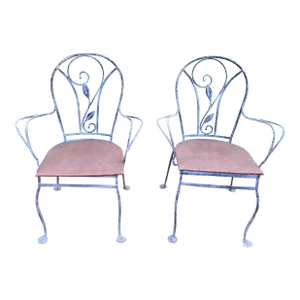 Vintage Salterini Wrought Iron Outdoor Chairs - Set of 2, Attributed