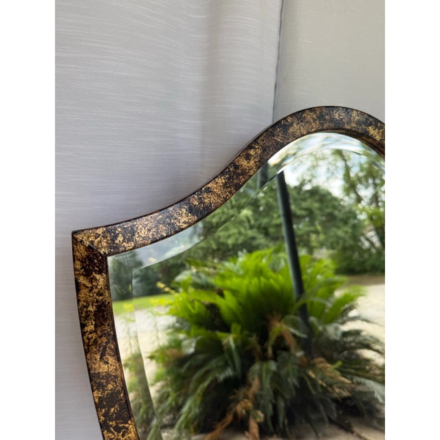 Hepplewhite Vintage Hepplewhite Wall Mirror in Faux Tortoiseshell Finish - Newly Painted For Sale - Image 3 of 7