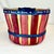 American 1980s America Arts & Crafts Boho Chic Patriotic Maple Slats Orchard Gathering Basket - 4th of July For Sale - Image 3 of 10