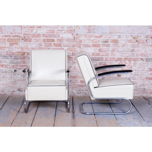 Metal Czech Bauhaus Armchairs attributed to W. Gispen for Mücke-Melder, 1930s, Set of 2 For Sale - Image 7 of 9