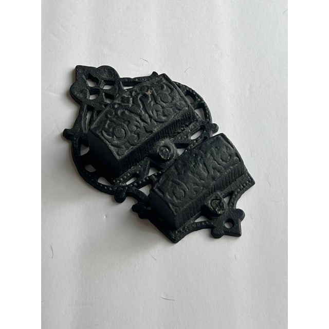 Traditional Black Iron Hanging Match Safe For Sale - Image 3 of 7