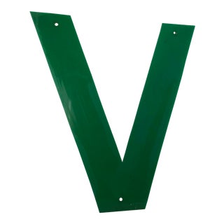1970s Emerald Green Marquee Letter "V" For Sale