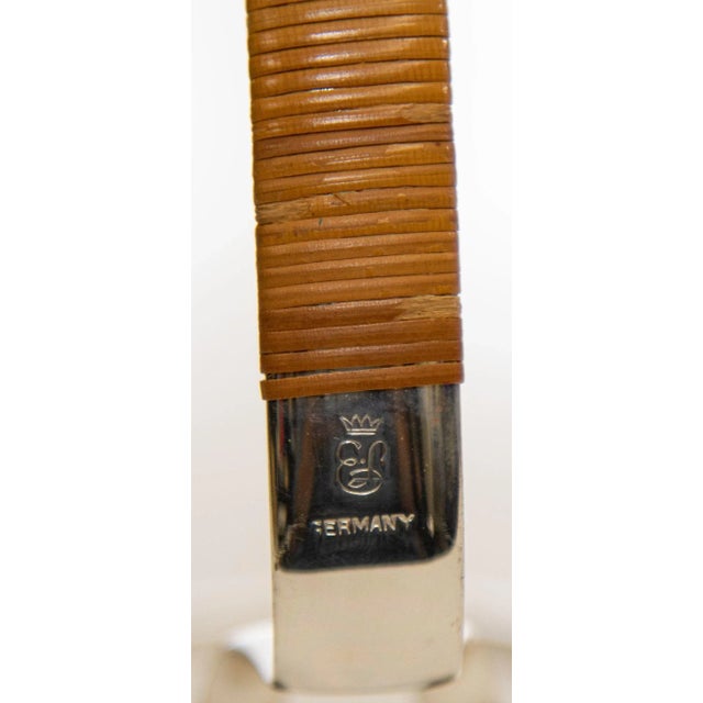 Vintage Silver-Plate and Cane Wine Bottle Holder by Eisenberg Lozano 1960 For Sale - Image 9 of 13