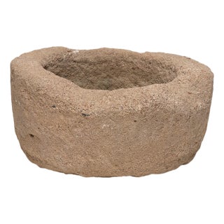 Chinese Provincial Round Stone Trough, C. 1850 For Sale