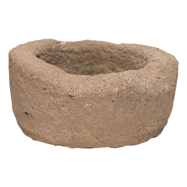 Chinese Provincial Round Stone Trough, C. 1850 For Sale