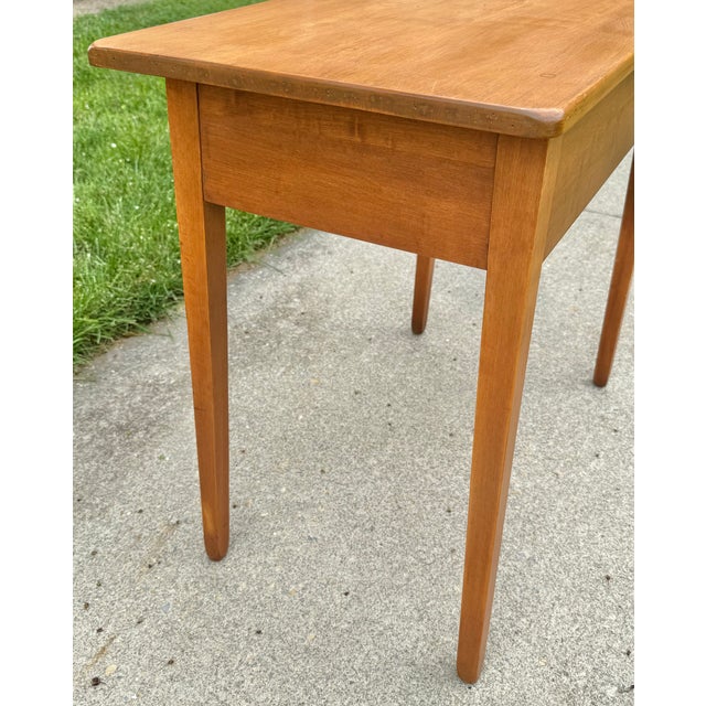 Tan Midcentury Americana Maple Writing Desk With Wooden Knobs For Sale - Image 8 of 12