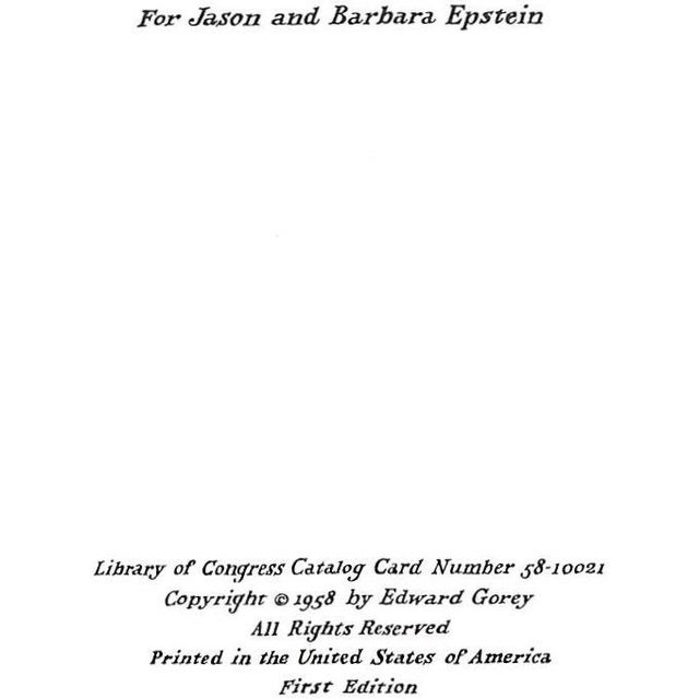 Traditional "The Object-Lesson" 1958 Gorey, Edward For Sale - Image 3 of 11