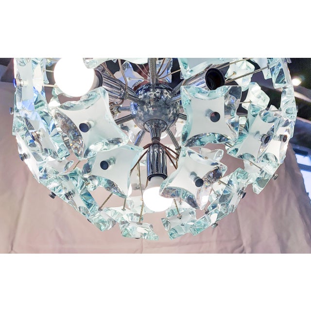 Blue Sputnik Chandelier in Cut Glass from Fontana Arte, 1960 For Sale - Image 8 of 11