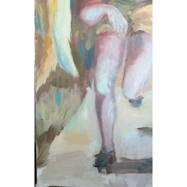 Blue Early Large Oil on Canvas - Happy Times - Signed For Sale - Image 8 of 9