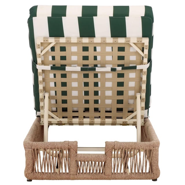 Gillian Chaise Lounge, Heather Tan/Hunter Green Stripe For Sale - Image 12 of 12