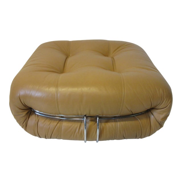 Modern Tobia Scarpa for Cassina Soriana Leather Ottoman For Sale