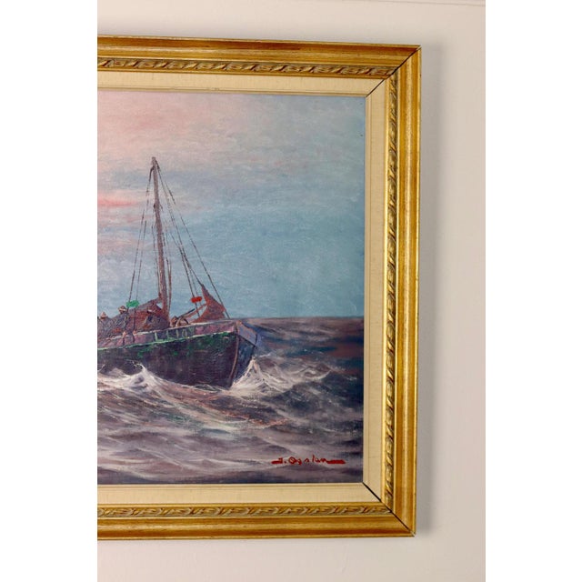 Andersson, Sailing at Sunset, 1950s, Oil, Framed For Sale - Image 6 of 11