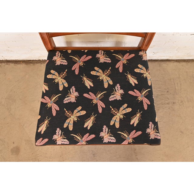 Henredon Style Regency Carved Mahogany Faux Bamboo Dining Chairs, Set of Four For Sale - Image 9 of 13