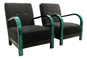Set of Art Deco Armchairs, 1940s