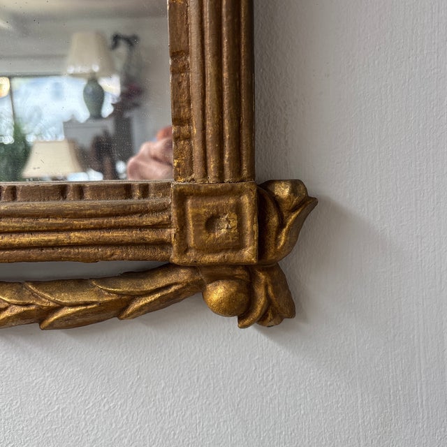 Mid 19th Century Neoclassical Urn and Floral Carved Gilt Mirror For Sale - Image 10 of 10