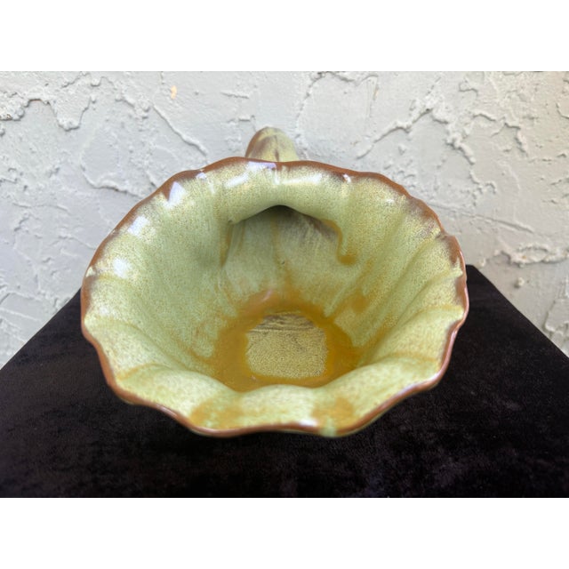 1980s Vintage Organic Modern Studio Pottery Shell Form Centerpiece Bowl For Sale - Image 5 of 8