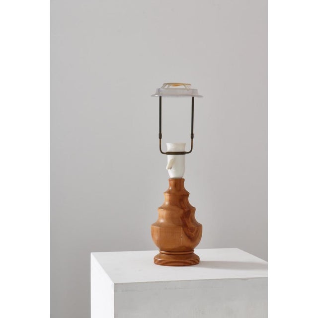 Scandinavian Turned Wooden Table Lamp, Denmark, 1940s For Sale - Image 10 of 14